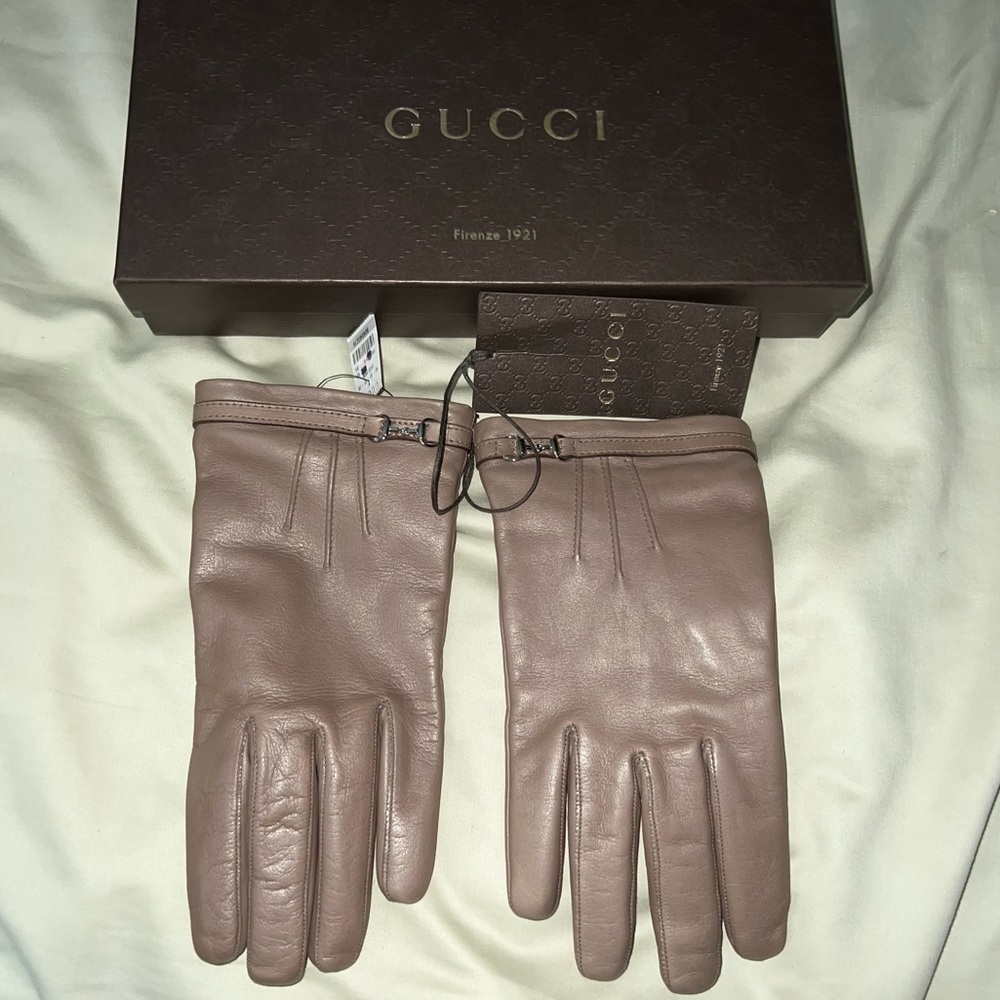 GUCCI ICON HORSEBIT LEATHER GLOVES